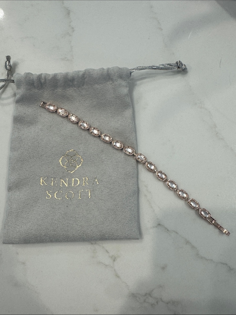 Kendra Scott Rose Gold Oval Crystal Tennis Bracelet